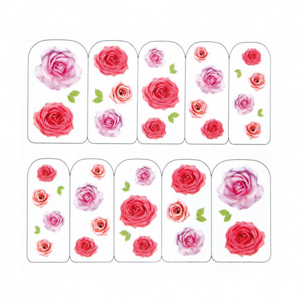WATERDECALS ASSORTED ROSES-Water Decal Stickers-1-by-Fantasy-Nails