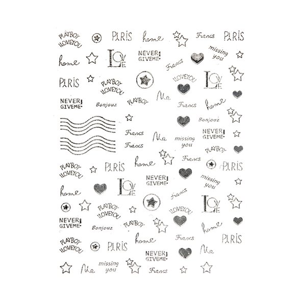 PARIS SILVER-Text Stickers-1-by-Fantasy-Nails
