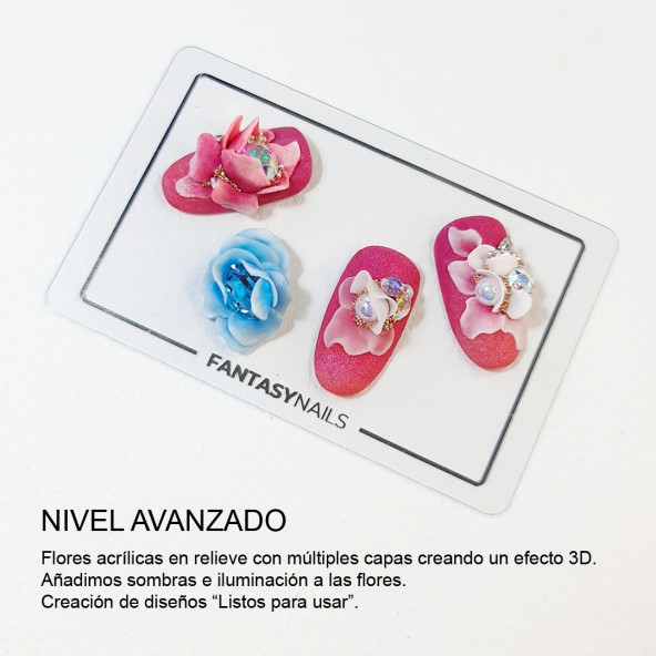 28/10/2021 - Curso Joyas de diseño Floral 3D para uñas. Flores acrílicas y cristales Swarovski (Acrílico)-October-November 2021-
